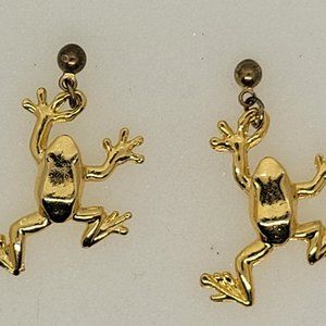 Earrings Gold Frog (post/stud) E_OT0005.